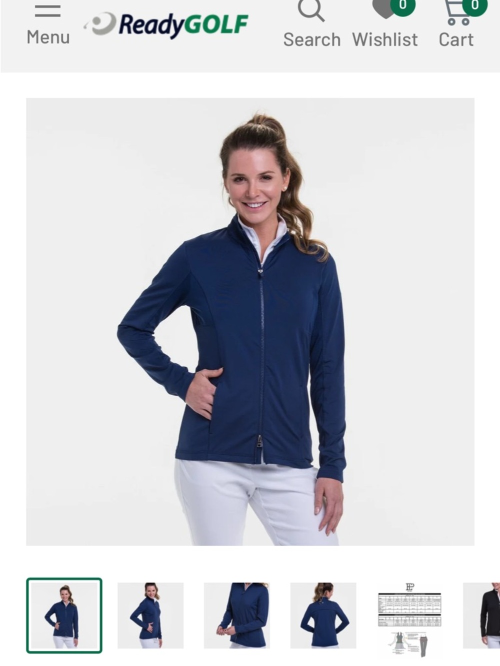 EP New York ReadyGOLF Women's Navy Zip-Front Golf Jacket